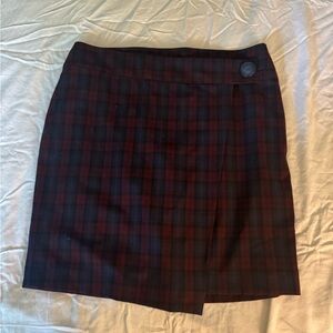Calvin Klein Red and Black Plaid Mini Skirt